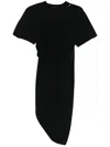Mugler Piercing-detail Midi Dress - Women's - Cotton/elastane In Black