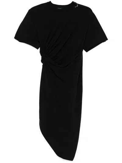 Mugler Piercing-detail Midi Dress In Black