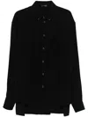 Mugler Black Fluid Piercing Shirt In 黑色