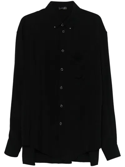 Mugler Piercing-detail Shirt In 黑色