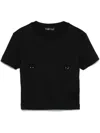 Mugler Piercing-detail Cotton T-shirt In Black
