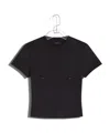 Mugler Piercing-detail Cotton T-shirt In Black