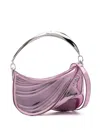 MUGLER PINK SPIRAL CURVE 01 LEATHER SHOULDER BAG