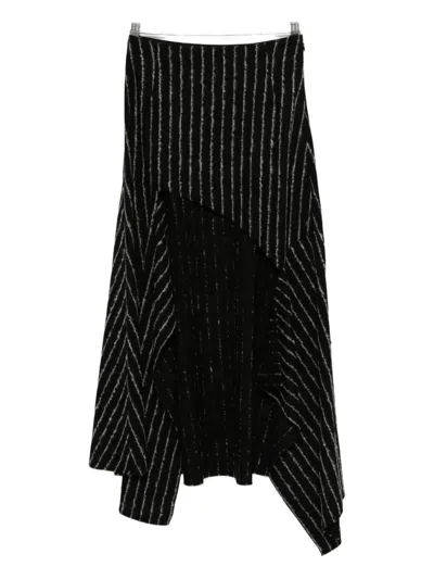 Mugler Pinstripe Asymmetric Skirt