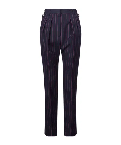 Mugler Pinstripe Carrot Pants In Black