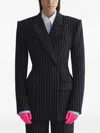Mugler Pinstripe Double-breasted Jacket In Multi