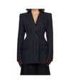 Mugler Pinstripe Double-breasted Jacket In Multi