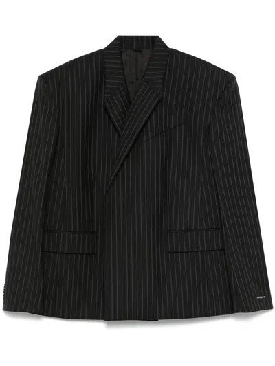 Mugler Pinstripe Tailoring Blazer In Grey