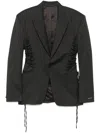 Mugler Blazer Mit Nadelstreifen In Grau
