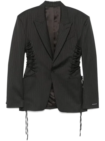 Mugler Blazer Mit Nadelstreifen In Grau