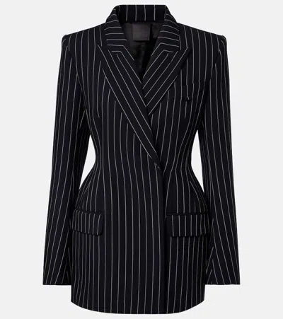MUGLER PINSTRIPED VIRGIN WOOL BLAZER