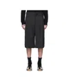 Mugler Gray Pinstripe Pierced Tailored Shorts In Gray