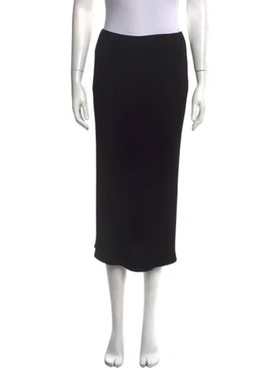 Pre-owned Mugler Pleated Accents Midi Length Skirt In Black