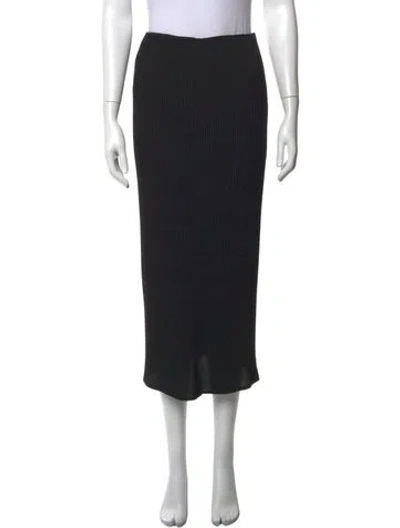 Pre-owned Mugler Pleated Accents Midi Length Skirt In Brown