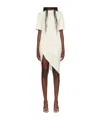 Mugler Pierced Draped T-shirt Dress In White