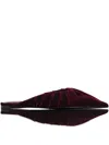 Mugler Pleated Pointed-toe Flat Mules In Red