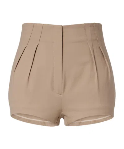 Mugler Pleated Shorts In Brown