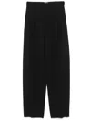 Mugler Pleated Wide-leg Trousers In 黑色