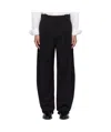 Mugler Black Pleated Wide Leg Trousers In Black