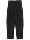 Mugler Pleated Wide-leg Trousers In Grey