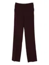 Mugler Pleated Wool Trousers In Red