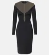 Mugler Plunge Minidress In Black Nude 01