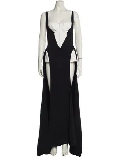 Pre-owned Mugler Plunge Neckline Sleeveless Tunic In Purple