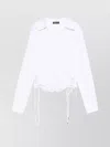 Mugler Slim Fit V-neck Optical White Organic Cotton Shirt Women In White