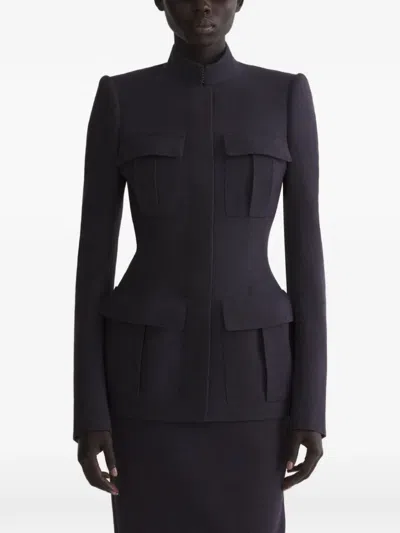 Mugler Pocket Fitted Jacket In Black