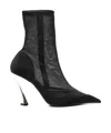 Mugler 95mm Mesh Ankle Boots In Black