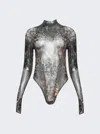 Mugler Printed Bodysuit In Multi