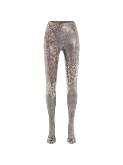 Mugler Printed Mesh Tights