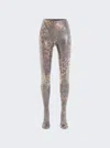 Mugler Printed Mesh Tights In Multi