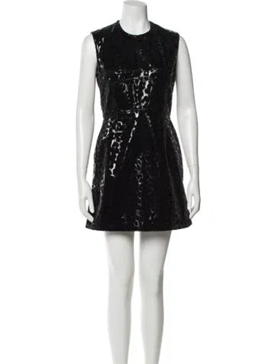 Pre-owned Mugler Printed Mini Dress In Black