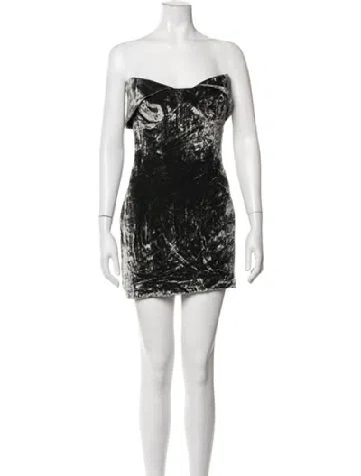 Pre-owned Mugler Printed Mini Dress In Black