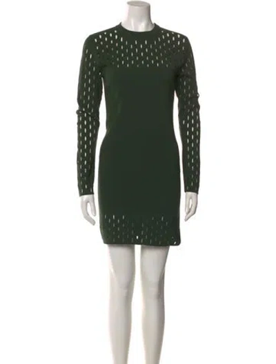 Pre-owned Mugler Printed Mini Dress In Green