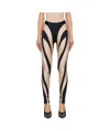 Mugler Printed Patchwork Leggings In Black