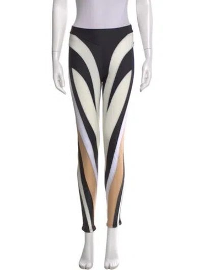 Pre-owned Mugler Printed Skinny Leg Pants In Black