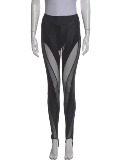 Pre-owned Mugler Printed Skinny Leg Pants In Black
