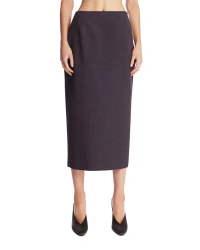 Mugler Purple Midi Skirt In Black