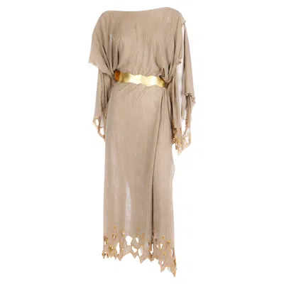 Pre-owned Mugler Rare Archival Thierry  Goddess Gown 1979 Eveing Dress In Gray