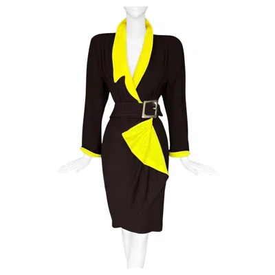Pre-owned Mugler Rare Thierry  Dress Fw 1989/90 Hiver Buick Sculptural In Black