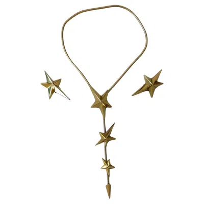 Pre-owned Mugler Rare Thierry  Etoile Jewellery Set Necklace Earrings In Multi