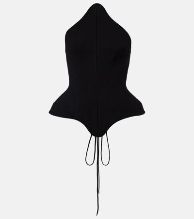 Mugler Re/edit Corset Top In Black
