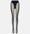 Mugler Re/edit Sheer Tulle Tights In Black