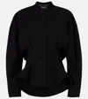 Mugler Womens Black Textured Cinched-waist Wool Jacket In Black