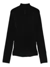 Mugler Ribbed High-neck Jumper In Black