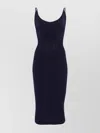 Mugler Sculpting Knit Dress In Blue