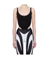 Mugler Ribbed Knitted Romper In Black