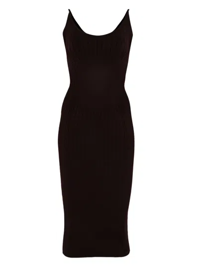 Mugler Ribbed Midi Dress